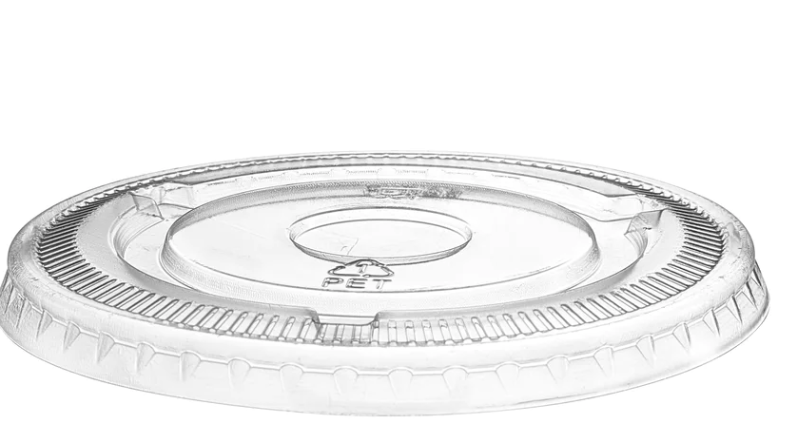 Premier Essential PETE 32 oz. Clear Flat Lid with Straw Hole