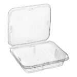 Inline Plastics Safe-T-Fresh 35 oz. Tamper-Evident Rectangular Hinged Container with Flat Lid - Image 2