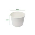 34 oz. White Paper Food Container, 142 mm - Image 2