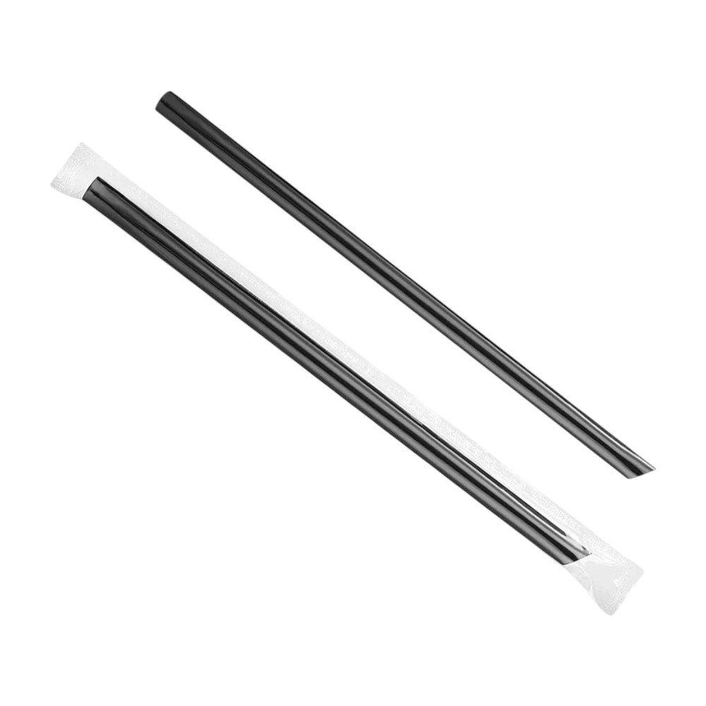 zoho_img_5892498000007555108 8″ Plastic Boba Straws, Black, Plastic Wrapped - Image 1
