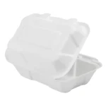 9″ x 6″ White Bagasse Take-Out Container, PFAS Free - Image 2