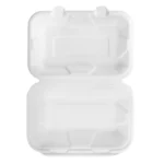 9″ x 6″ White Bagasse Take-Out Container, PFAS Free - Image 3
