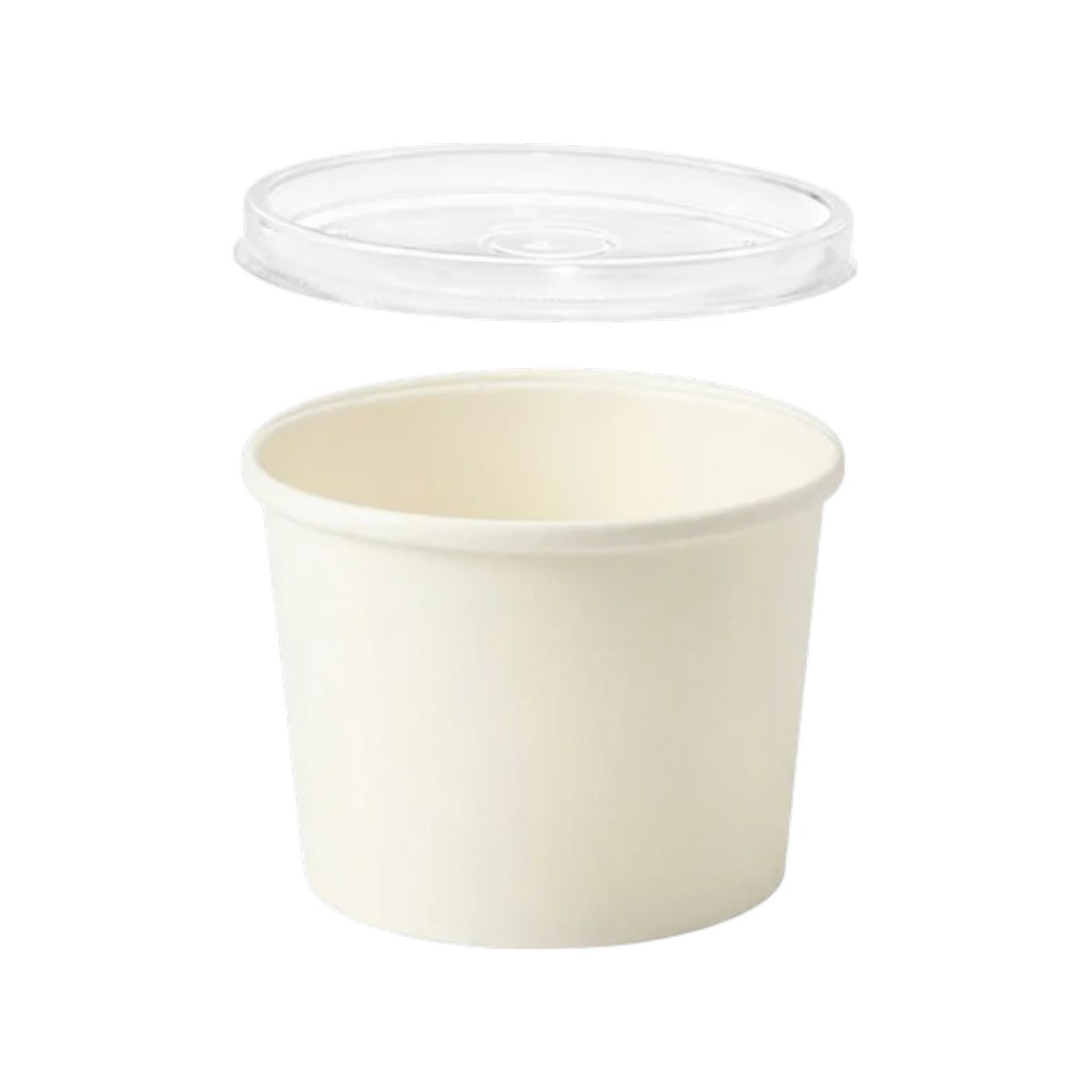 zoho_img_5892498000006346877 12 oz. White Paper Soup Cup with PP Lid - Image 1
