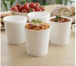 16 oz. White Paper Soup Cup with PP Lid - Image 2