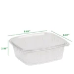 64 oz. Clear Hinged PET Deli Container - Image 2
