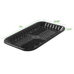 #25S Black Pet Plastic Meat Tray, 15
