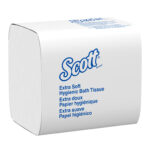 Scott Hygienic Recycled Folded Bath Tissue, 2-ply, White