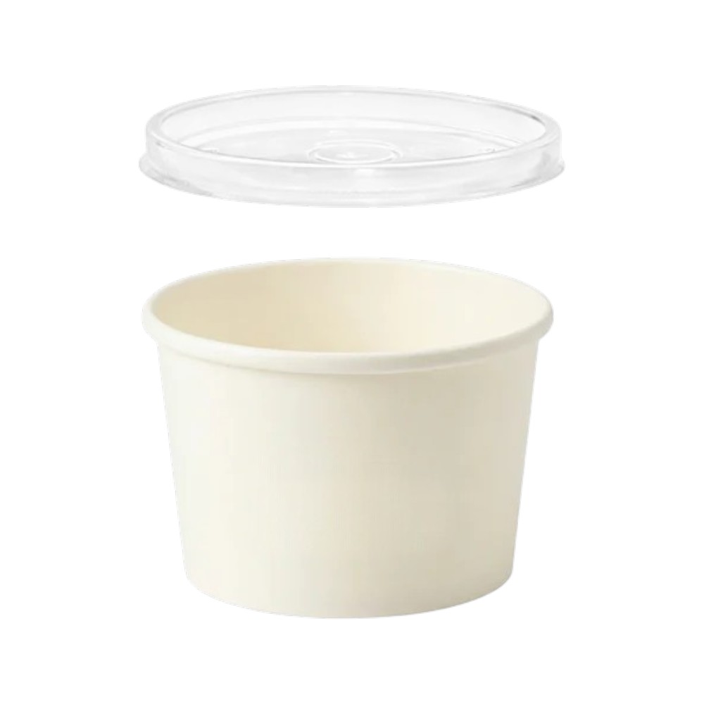 zoho_img_5892498000006346844 8 oz. White Paper Soup Cup with PP Lid - Image 1