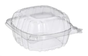 zoho_img_5892498000006354181 5” x 5″ x 3″ Clear Plastic Hinged-Lid Take-Out Container - Image 1