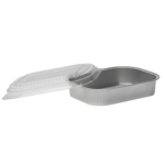 HFA® Gourmet-To-Go® Aluminum 16 oz. Silver Side Dish with Dome Lid (4215)