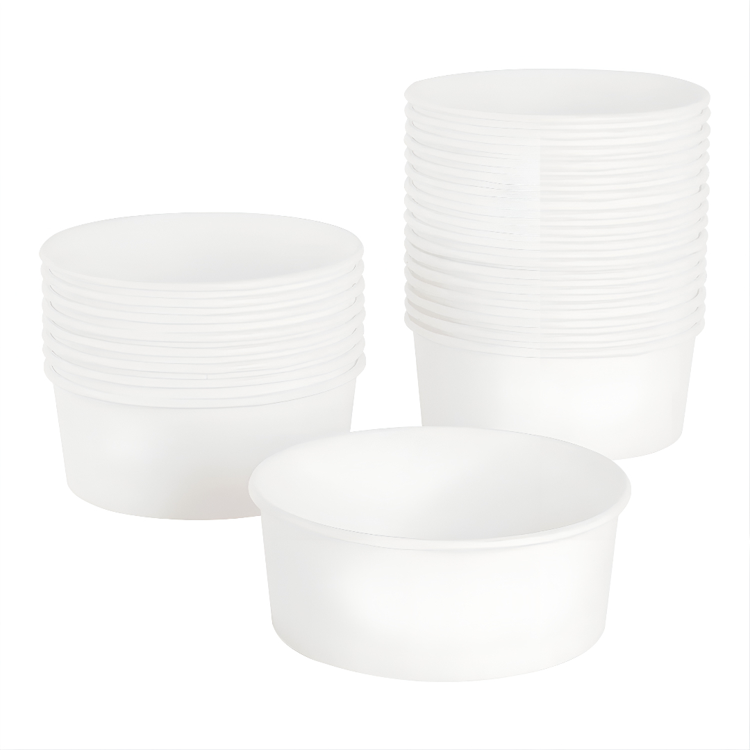 32 oz. White Short Paper Food Bucket - Image 1