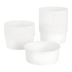 32 oz. White Short Paper Food Bucket