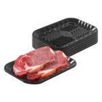 #2S Black Pet Plastic Meat Tray 5.9'' X 8