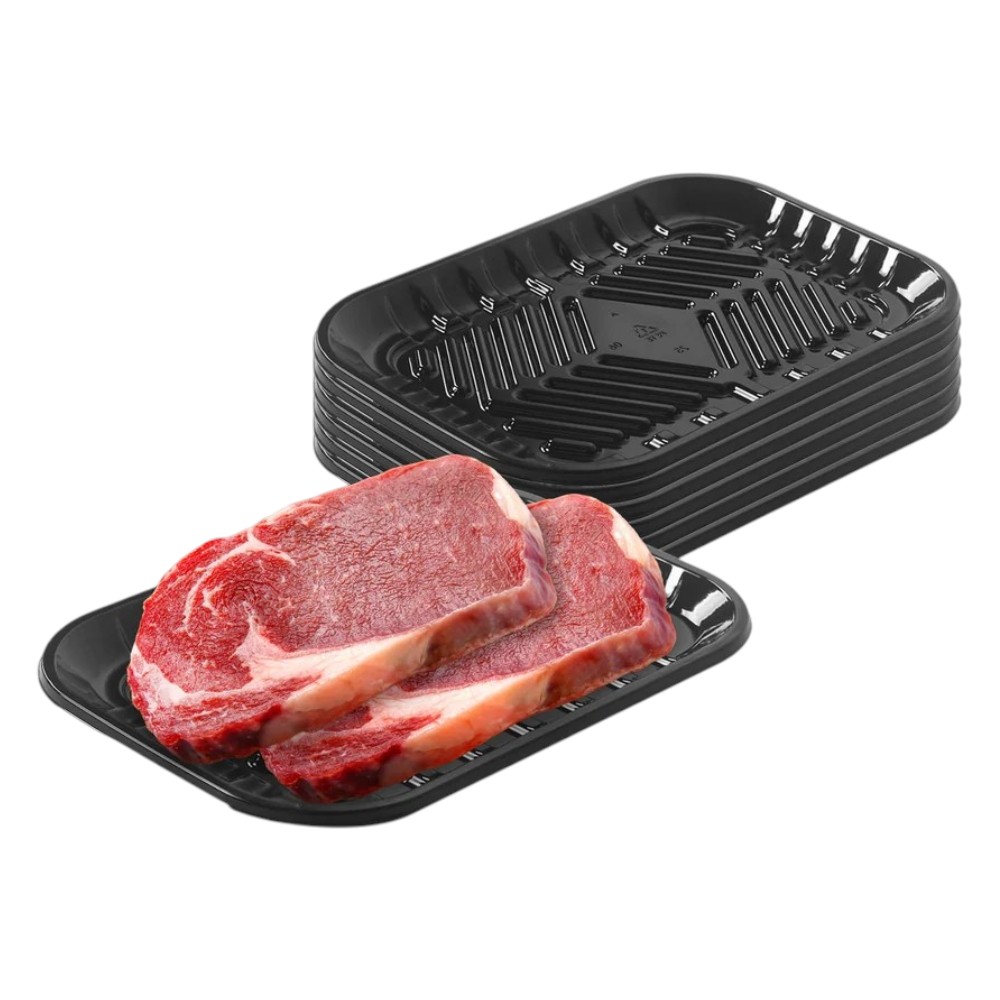zoho_img_5892498000006969611 #2S Black Pet Plastic Meat Tray 5.9'' X 8