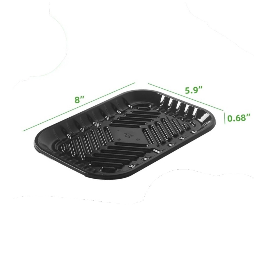 zoho_img_5892498000006969613 #2S Black Pet Plastic Meat Tray 5.9'' X 8