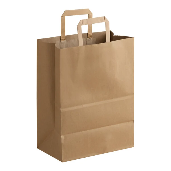 zoho_img_5892498000007412105 12″ x 7″ x 14″ Flat Handle Kraft Paper Bag - Image 1