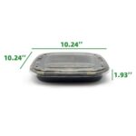 10.24″ × 10.24″ × 1.93″ Black Square Sushi Tray with Lid, Sakura Style - Image 2