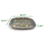 14.17″ × 14.17″ × 1.97″ Black Square Sushi Tray with Lid, Sakura Style - Image 2