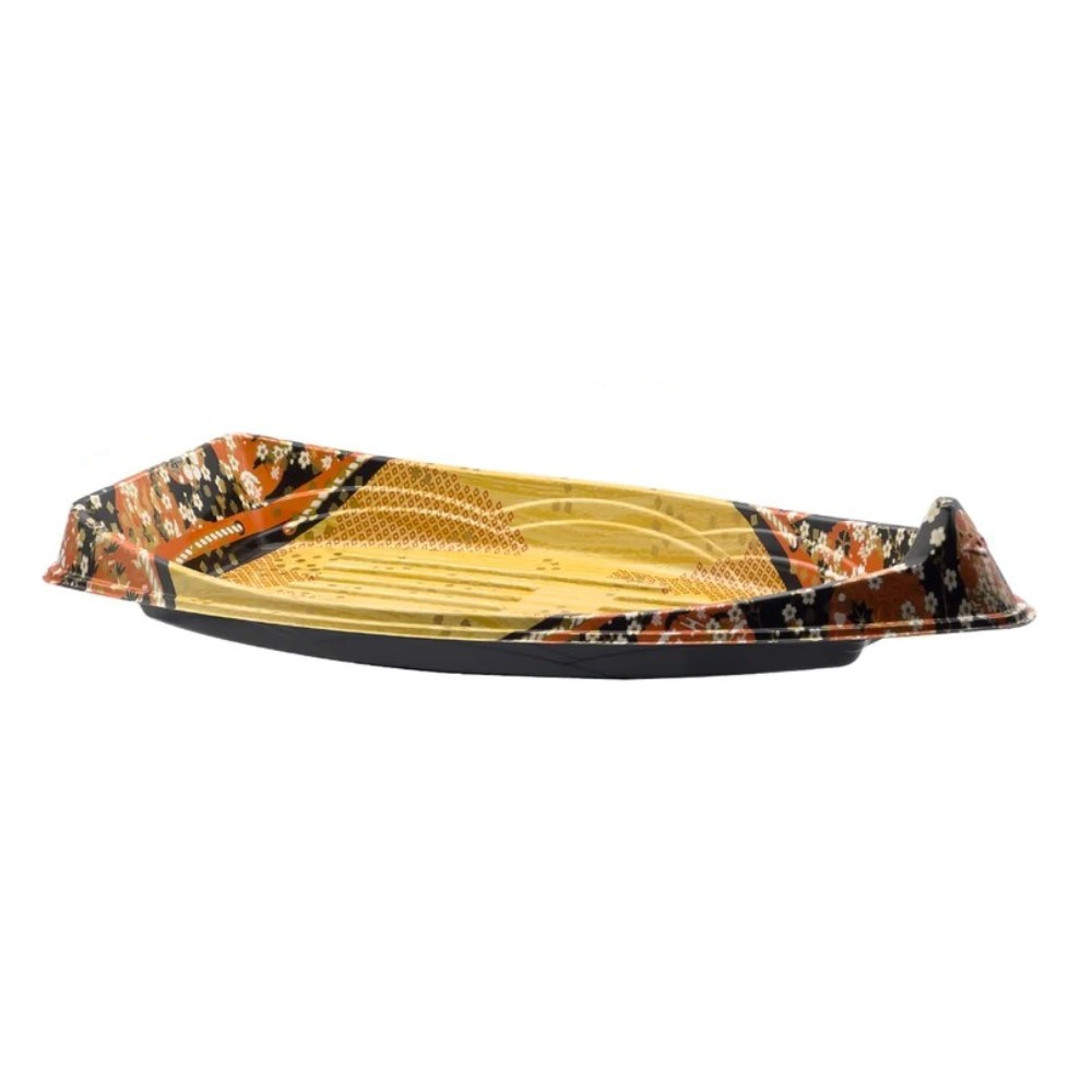 Yellow Boat-Shaped Sushi Tray (Base)
