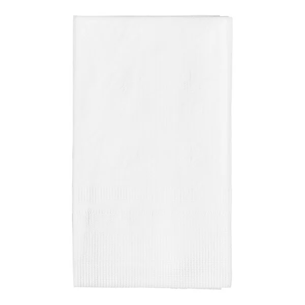 17″ x 17″ 3-Ply White Dinner Napkin, 1/4 Fold