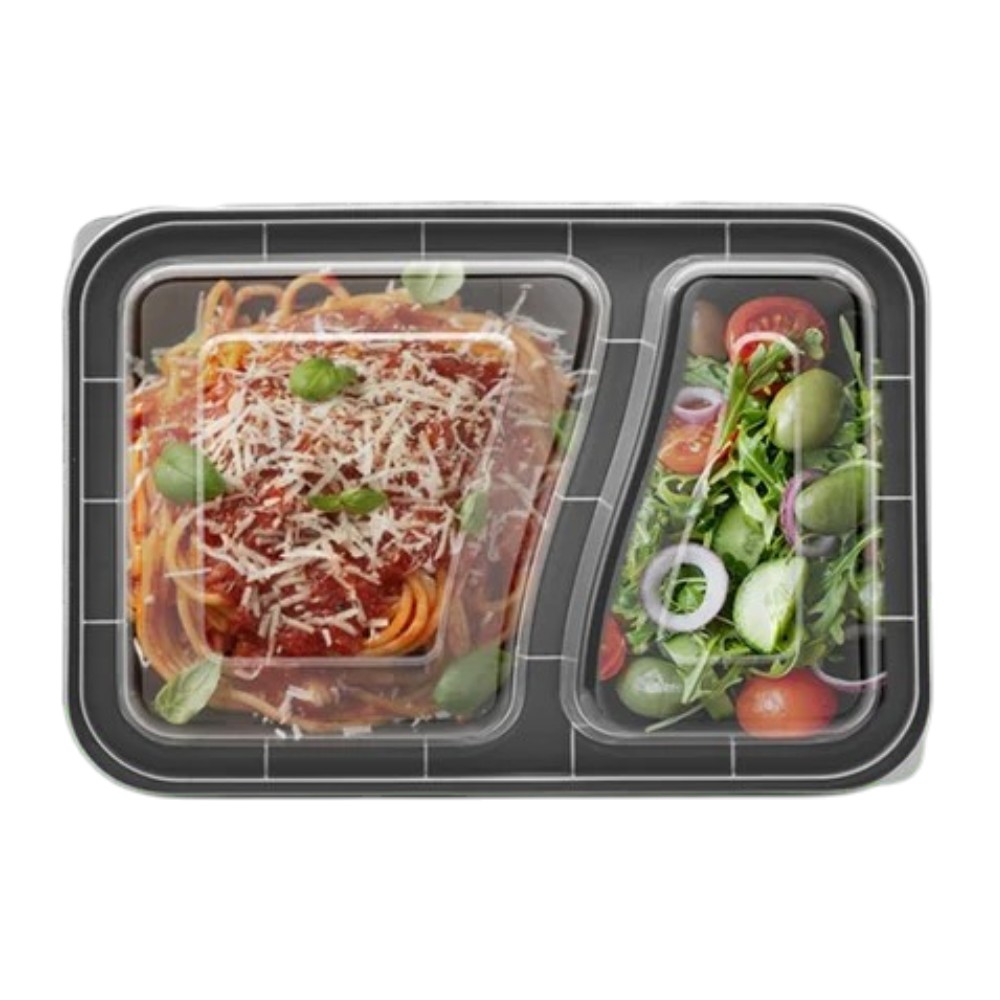 zoho_img_5892498000007585081 30 oz. 2-Compartment Rectangular Microwavable Container with Lid - Image 3
